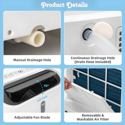 Airvots 14000 BTU(Ashrae) Portable Air Conditioner with APP and WiFi Control