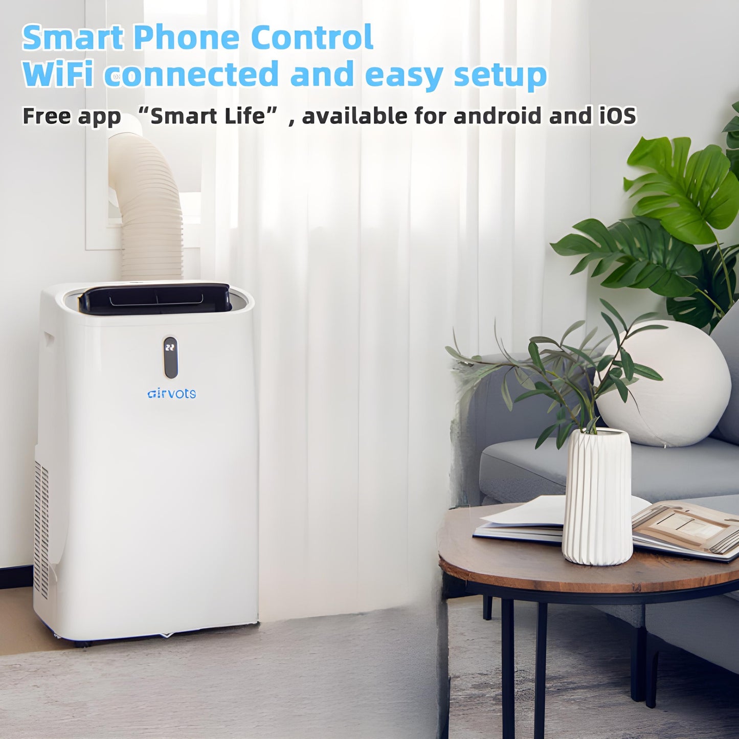 Airvots 14000 BTU(Ashrae) Portable Air Conditioner with APP and WiFi Control