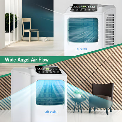 Airvots 9000 BTU Portable Air Conditioner with Built-in Dehumidifier and Remote Control